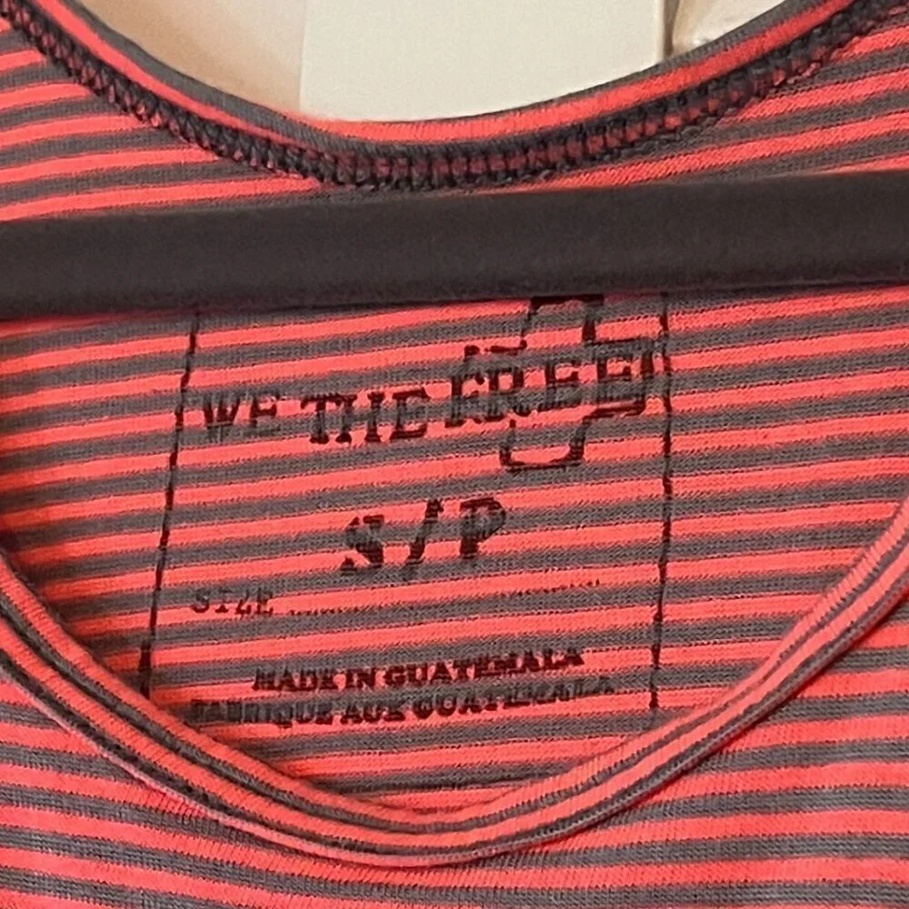 Free People We the Free tank top striped small pink grey coral